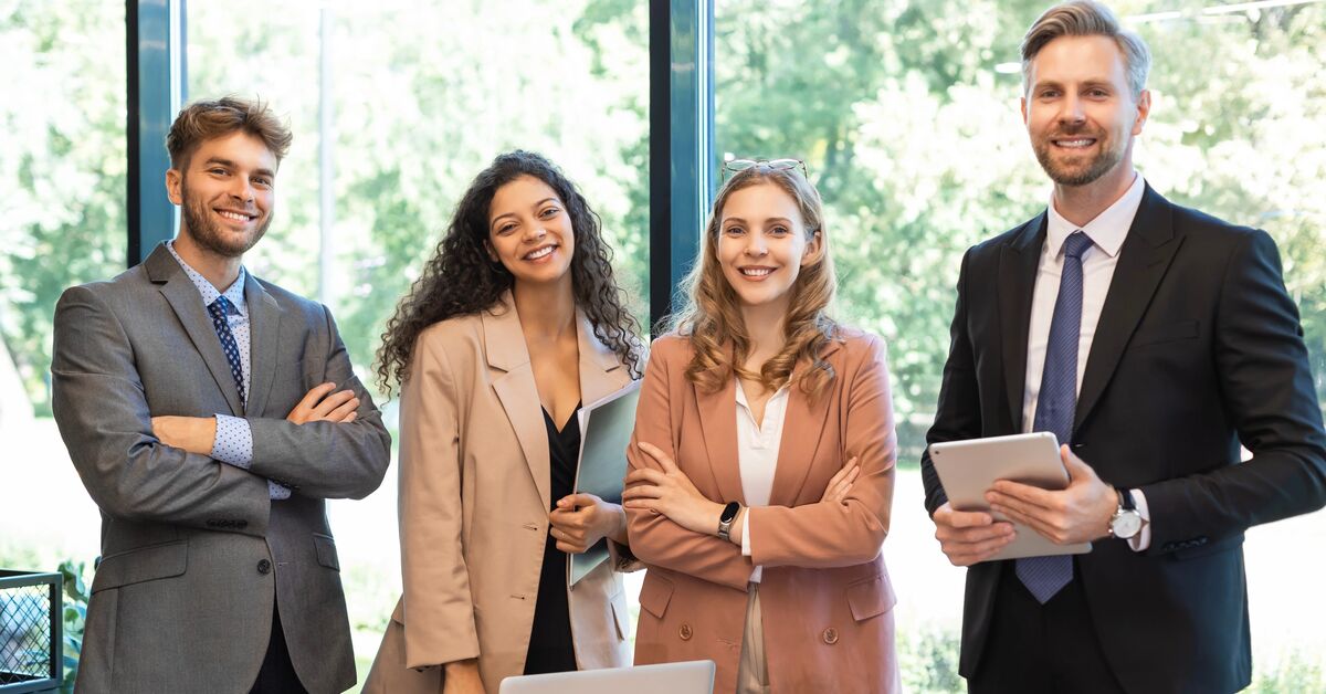 a group of business professionals discussing strategies