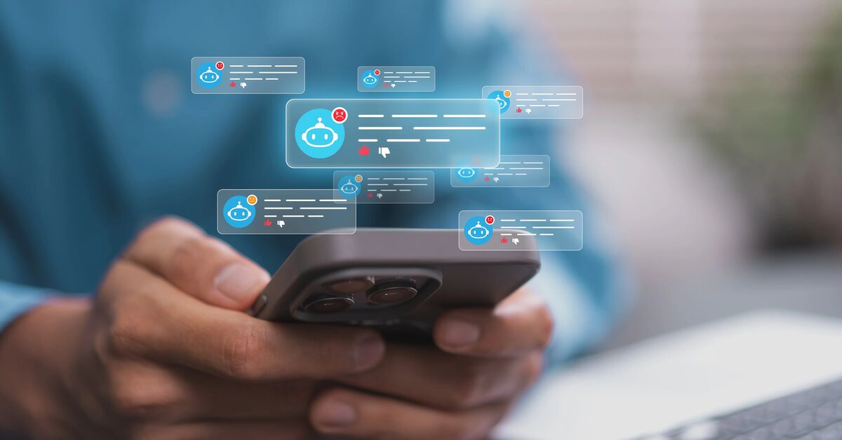 AI Psychosis Concept with Chatbot Notifications on Smartphone